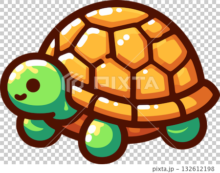 シンプルなかわいいの亀のイラスト 132612198