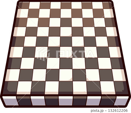白黒のチェス盤のイラスト 132612206