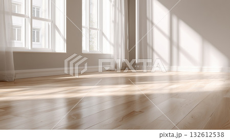 【床材】明るい木目フローリングのモダンな室内空間 【床材】明るい木目フローリングのモダンな室内空間 132612538