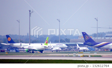 Munich, Germany, October 11, 2015: Apron and Terminal View Munich, Germany, October 11, 2015: Apron and Terminal View 132612764