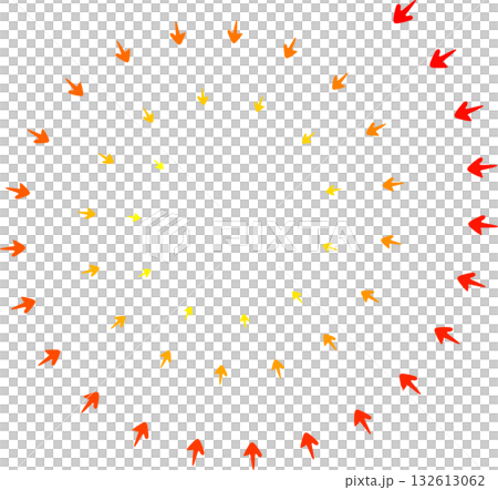 一個箭頭的圓形框架，帶有向內螺旋的圖案，顏色由紅色變為黃色。 132613062