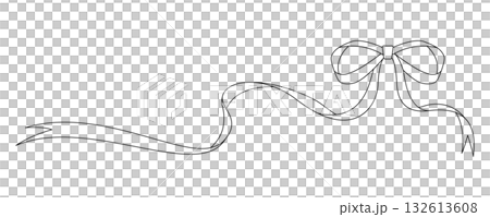 Ribbon decoration materials, frames, line drawings 132613608
