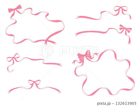 リボンのデコレーション素材、フレーム 132613905
