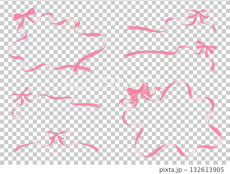 リボンのデコレーション素材、フレーム 132613905