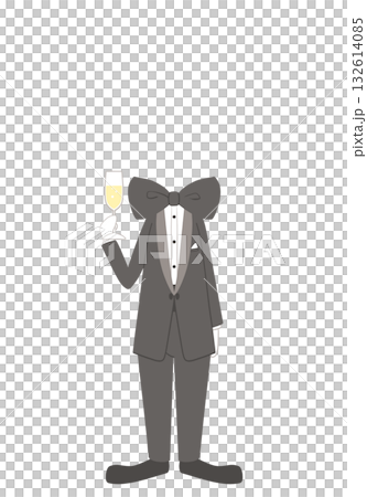 タキシード姿の男性キャラクター全身イラスト・顔なしPNG タキシード姿の男性キャラクター全身イラスト・顔なしPNG 132614085