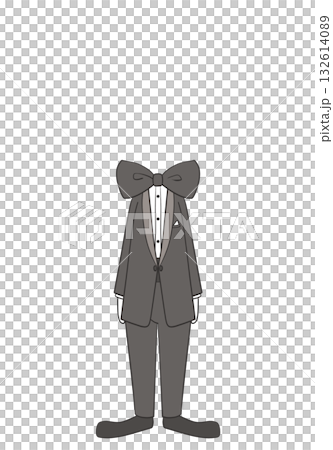 タキシード姿の男性キャラクター全身イラスト・顔なしPNG タキシード姿の男性キャラクター全身イラスト・顔なしPNG 132614089