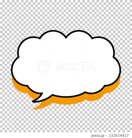 シンプルな吹き出しのイラスト　もこもこ 132614917