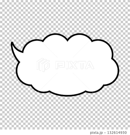 シンプルな吹き出しのイラスト もこもこ シンプルな吹き出しのイラスト もこもこ 132614930