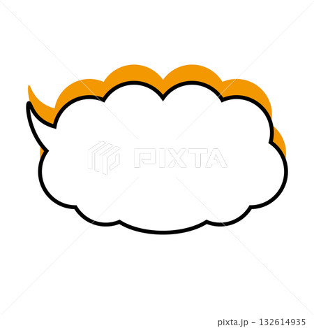 シンプルな吹き出しのイラスト　もこもこ 132614935