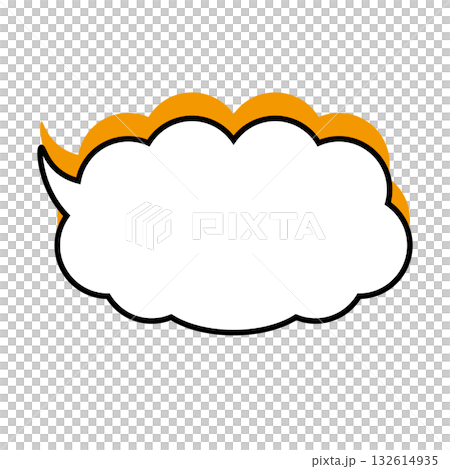 シンプルな吹き出しのイラスト　もこもこ 132614935