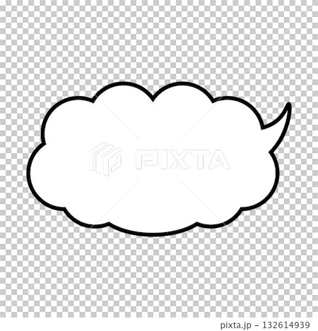 シンプルな吹き出しのイラスト もこもこ シンプルな吹き出しのイラスト もこもこ 132614939