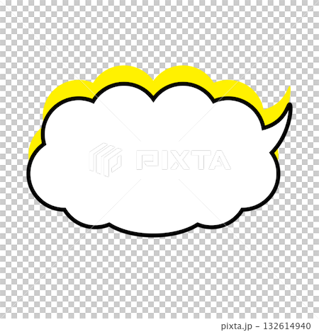 シンプルな吹き出しのイラスト もこもこ シンプルな吹き出しのイラスト もこもこ 132614940