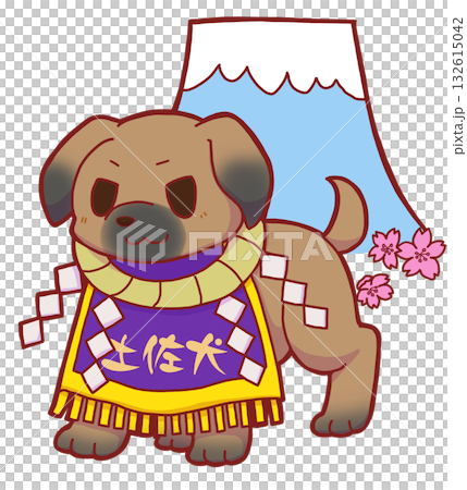 土佐犬和富士山 132615042