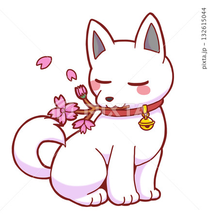 紀州犬と桜・和み顔 紀州犬と桜・和み顔 132615044
