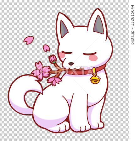 紀州犬と桜・和み顔 紀州犬と桜・和み顔 132615044