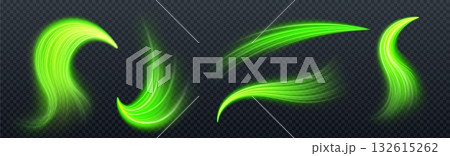 Abstract neon green waves set Abstract neon green waves set 132615262