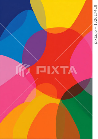 活気に満ちた色の重層が特徴の抽象テクスチャ 132617419