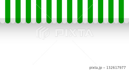 Shop sunshade. Realistic striped cafe awning. Outdoor market tent. Roof canopy. Summer street store. Vector illustration Shop sunshade. Realistic striped cafe awning. Outdoor market tent. Roof canopy. Summer street store. Vector illustration 132617977
