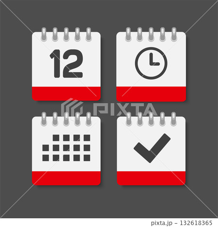 Icon page calendar - 12 day, agenda, check, timer Icon page calendar - 12 day, agenda, check, timer 132618365