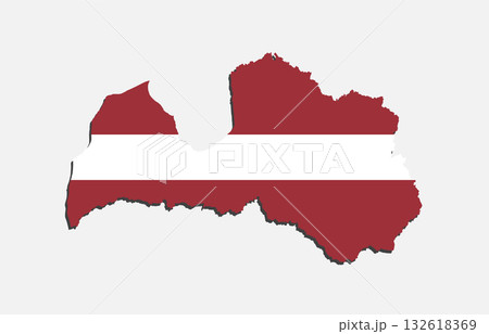 Vector map of Latvia made from flag, Europe 132618369
