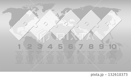 Ten steps line infographic, puzzle diagram Ten steps line infographic, puzzle diagram 132618373