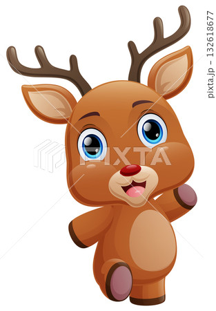 Cute reindeer cartoon on white background Cute reindeer cartoon on white background 132618677