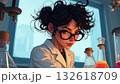 Talented girl scientist conducts an experiment for the sake of science. woman in a scientific laboratory 132618709