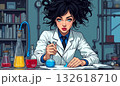 Talented girl scientist conducts an experiment for the sake of science. woman in a scientific laboratory 132618710