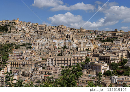 View of Modica, Sicily, Italy. Modica , Ragusa Province, view of the baroque town. 132619195