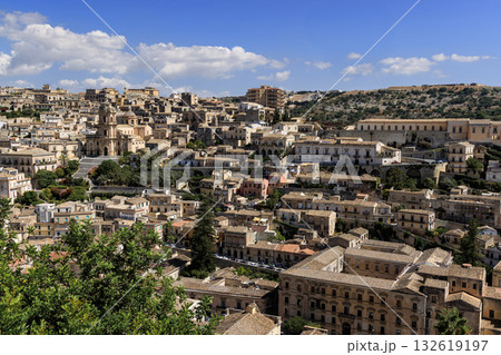 View of Modica, Sicily, Italy. Modica , Ragusa Province, view of the baroque town. View of Modica, Sicily, Italy. Modica , Ragusa Province, view of the baroque town. 132619197