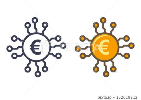 Digital euro for online payment. Digital euro for online payment. 132619212