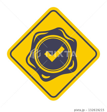 Black document stamp icon. 132619215