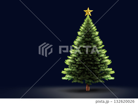 Christmas Tree On A Black Background Christmas Tree On A Black Background 132620026
