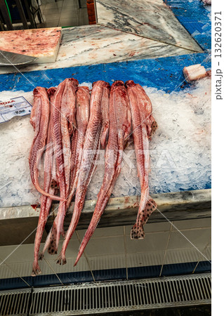 Setubal, Portugal - Feb 28, 2025: Mercado do Livramento in Setubal, Portugal. Fresh fish and food market 132620371