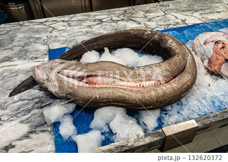 Setubal, Portugal - Feb 28, 2025: Mercado do Livramento in Setubal, Portugal. Fresh fish and food market 132620372