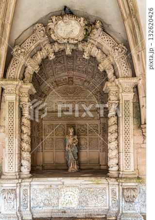Alcobaca, Portugal - Mar 08, 2025: Chapter house at the monastery of Santa Maria de Alcobaca at Alcobaca, Portugal 132620426