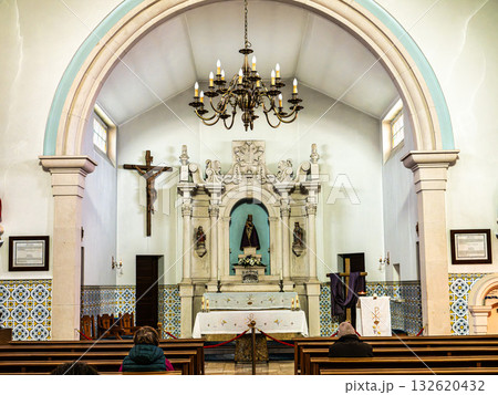 Fatima, Portugal - Mar 10, 2025: Interior of the Sanctuary of Our Lady of the Nettle in Fatima, Portugal 132620432