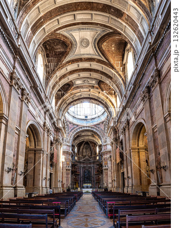 Mafra, Portugal - Apr 11, 2025: Interior of the Mafra National Palace at Mafra, Portugal. Mafra, Portugal - Apr 11, 2025: Interior of the Mafra National Palace at Mafra, Portugal. 132620443