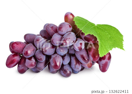 Red grape berry bunch isolated on white background 132622411