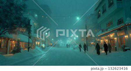 冬の夜のパリ・カルチェラタン通り 冬の夜のパリ・カルチェラタン通り 132623416