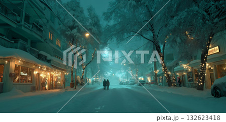 冬の夜のパリ・カルチェラタン通り 冬の夜のパリ・カルチェラタン通り 132623418