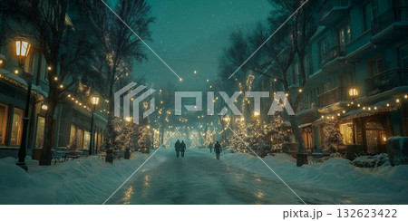 冬の夜のパリ・カルチェラタン通り 冬の夜のパリ・カルチェラタン通り 132623422