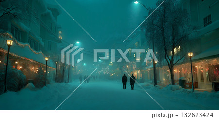 冬の夜のパリ・カルチェラタン通り 冬の夜のパリ・カルチェラタン通り 132623424