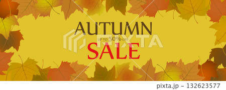 Autumn advertising abstract sale banner with falling leaves Autumn advertising abstract sale banner with falling leaves 132623577