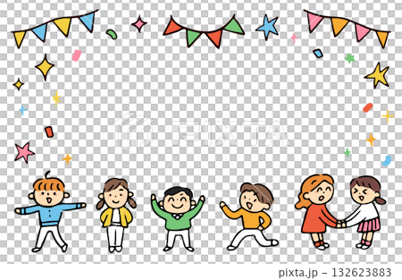Illustration set of happy children 132623883