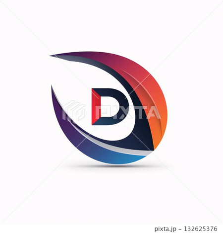 Abstract letter D icon design template elements for your application or corporate identity. 132625376