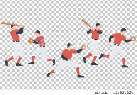 Color illustration of baseball action Color illustration of baseball action 132625620
