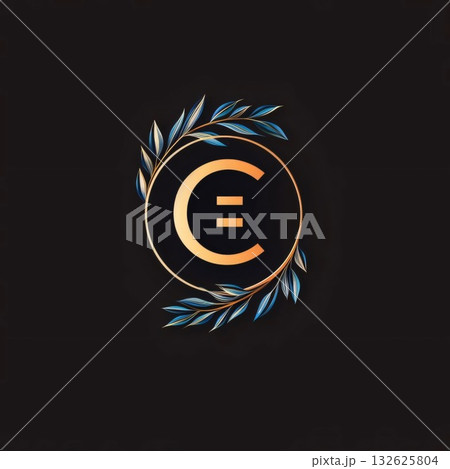 Initial letter c logo with leaves. Luxury and elegant vector design. 132625804