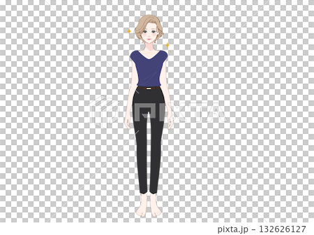 良好的姿勢女性全身簡單 132626127