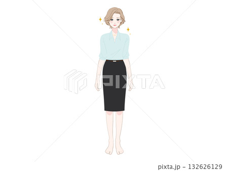 姿勢の良いオフィス女性全身 姿勢の良いオフィス女性全身 132626129